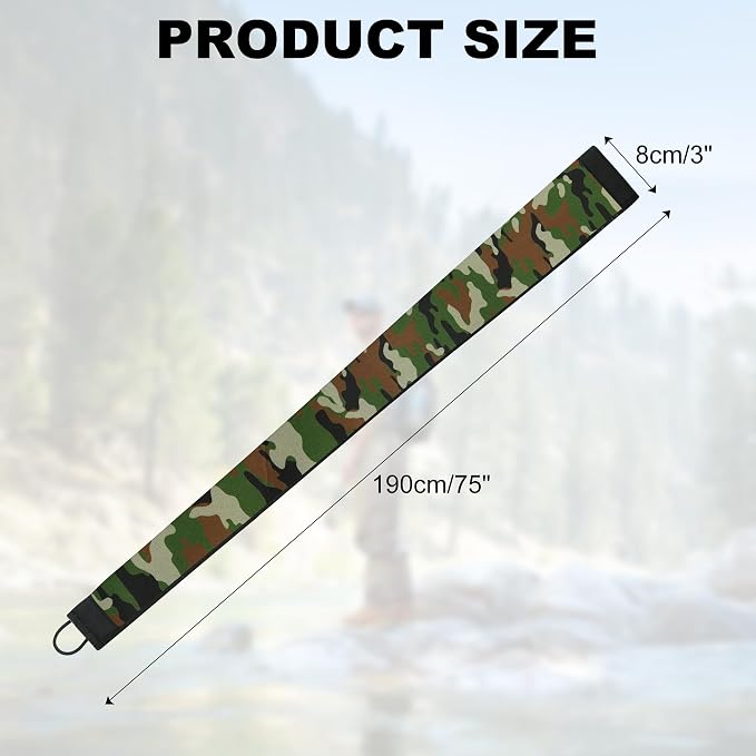 Neoprene Camo Fishing Rod Sleeves,Fishing Pole Sleeves,Fishing Rod Socks | UV Resistance,Puncture Resistant, Protect Casting, Spinning, Trolling Fishing Rods, Storage, tangled-free,75in,68in,60in