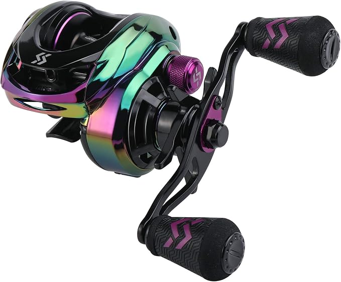 Sougayilang Baitcasting Reels - Colorful Fishing Reel, 8.0:1/7.3:1 Gear Ratios, 9+1 BB, Magnetic Braking System