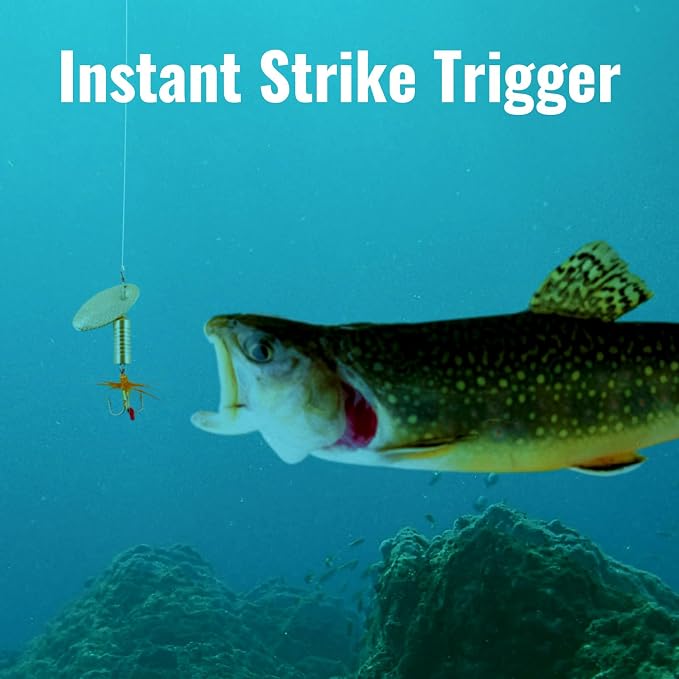 Trout Spinnerbait Lures Inline Rooster Tail Fishing Kit Brass Spinner Baits with Smooth Rotation Flash Blade for Bass Pike Crappie Saltwater Freshwater Lake River 360 Balance Hook