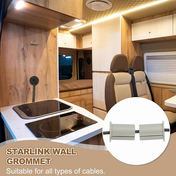 PATIKIL Wall Grommets for Cables 1-3/8", 2 Pcs Cable Routing Kit Silicone Hole Grommet Feed Through Bushing for Ethernet Accessories with 0.26" (6.5mm) Hole, White