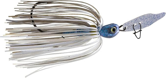 Strike King Thunder Cricket Fishing Lure, Vibrating Swim Jig, Silver Blade, 4/0 Jungle-Style Flipping Hook