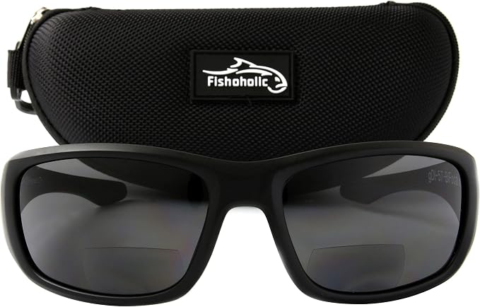Fishoholic Polarized Bi-Focal Fishing Sunglasses with Reader Magnification (1.5x, 2.0x, 2.5x Options) and UV400 Protection