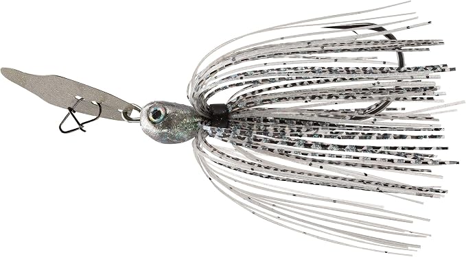 Strike King Thunder Cricket Fishing Lure, Vibrating Swim Jig, Silver Blade, 4/0 Jungle-Style Flipping Hook