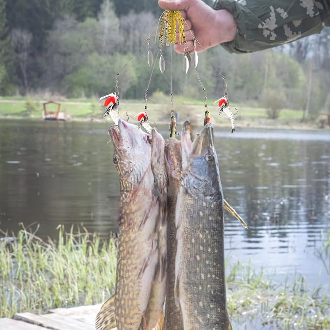 5 Arms Alabama Umbrella Rig Fishing Bass Kit Fishing Lures Bait Rigs for Lures Trout Salmon Freshwater