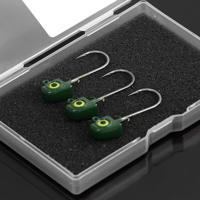 OJY&DOIIIY Swimbait Jig Heads with Chartreuse Fish Eye, 1/8 3/16 1/4 3/8 1/2oz Jigheads for Freshwater&Saltwater Fishing 10/15 Pack