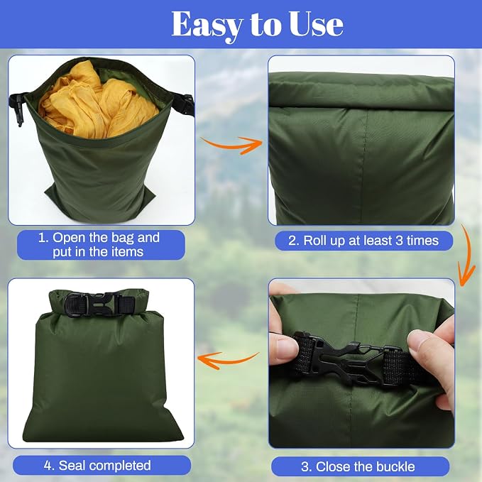 6Pack Waterproof Dry Bags,lightweight outdoor dry bags,Multi-color Waterproof Storage Bags for Outdoor Hiking Climbing Camping Rafting Fishing Travel