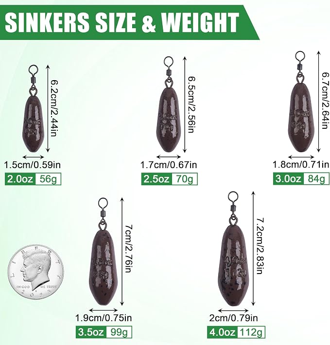 Carp Fishing Rigs Kit Carp Hair Rig with Carp Sinker Weights Carp Hooks Corn Bait Leader Rigs Quick Change Rolling Swivels Sleeves Carp Fishing Equipment Accessories