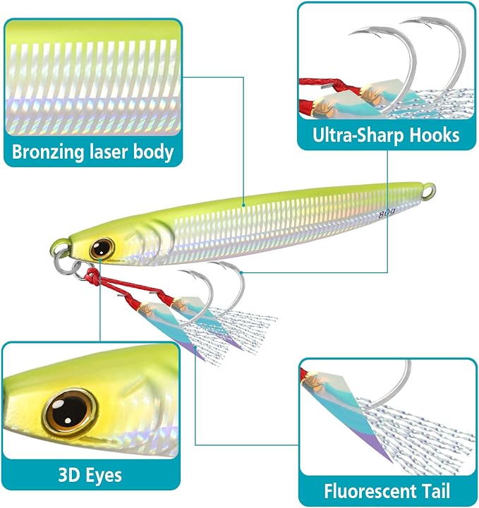 TRUSCEND Vibespinner Easy Catch Fishing Lures with BKK Hooks, Tail Spinner Baits with 4 Actions, Vibrating Swimming Flashing & Jigging for More Bites, Spoon Lures for Bass Trout Crappie Walleye Pike