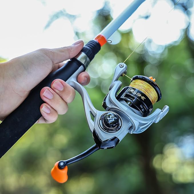 Sougayilang Fishing Reel, Ultralight Spinning Reels with Graphite Frame 5.2:1 High Speed for Saltwater or Freshwater Fishing