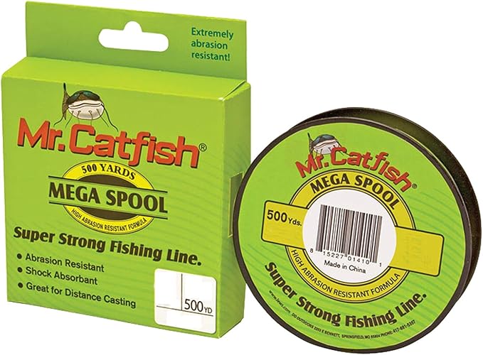 Lew's Mr. Catfish Fishing Line Filler Spool, 500 Yards, Low Memory, Super Strong, Hi-Vis