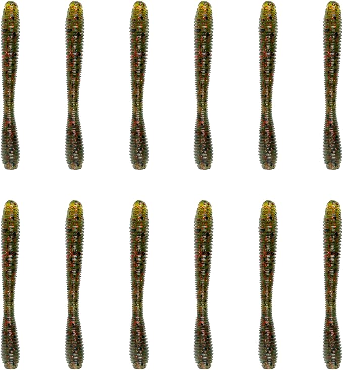 6th Sense – Bounce Worm Bass Fishing Lure Soft Plastic Worm for Wacky Neko Drop Shot Texas Rig