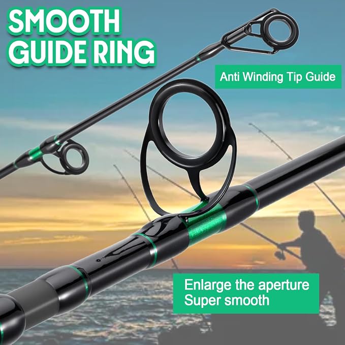 Sougayilang Surf Spinning Fishing Rod Carbon Travel Surf Rod M/MH 3 Piece Spinning Fishing Rod 9'/10'/11'/12'