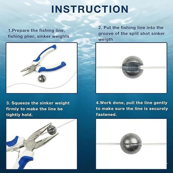 200/350 Pcs Premium Split Shot Fishing Weights Sinkers, Removable Leakproof Fly Fishing Split Shot for Freshwater & Saltwater， Bass Trout Circular Accessories - 5/6 Sizes