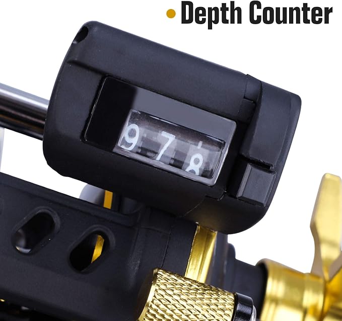 Sougayilang Line Counter Fishing Reel Conventional Level Wind Trolling Reel