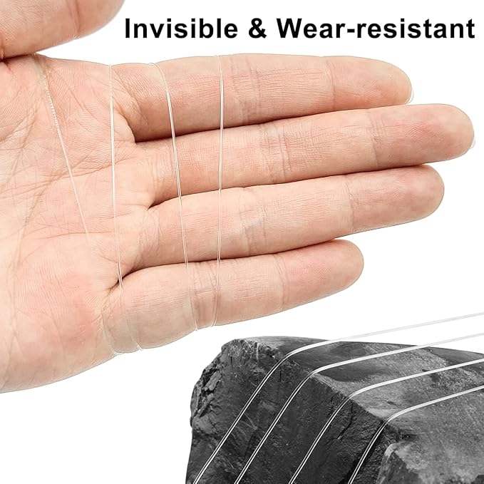 Clear Fishing Wire, Monofilament Fishing Line, Clear String for Hanging, Invisible Strong Wire Nylon Thread for Hanging Balloon Garland Picture Decorations