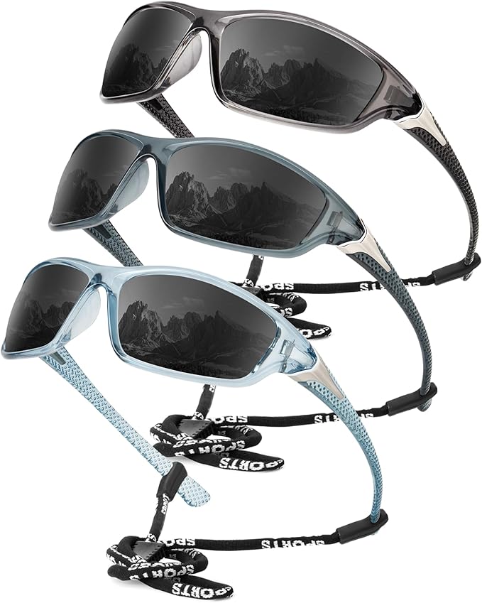 KALIYADI 4 Pack Polarized Sunglasses-Men Sports Sun-glasses: Mens Sunglasses UV Protection for Fishing Driving Cycling