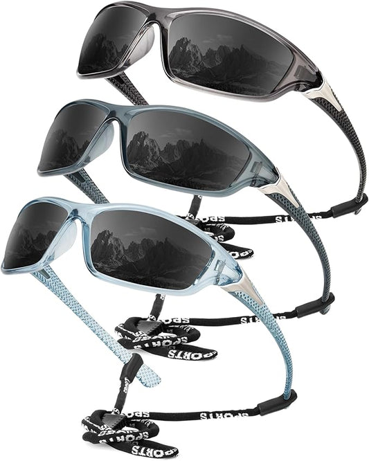 KALIYADI 4 Pack Polarized Sunglasses-Men Sports Sun-glasses: Mens Sunglasses UV Protection for Fishing Driving Cycling