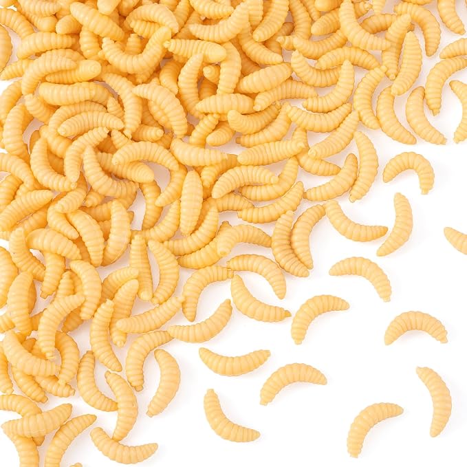 Fake Worms for Fishing, Soft Bass Realistic Maggots Baits Bread Worm Fishing Lure, False Wax Worm