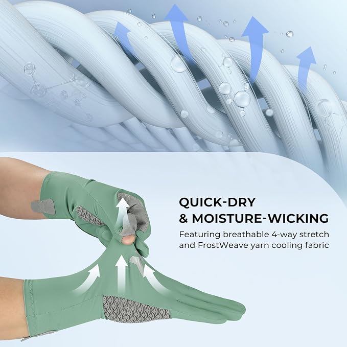 KastKing Sol Armis Pro UPF50+ Fishing Gloves-Quick-Dry, Full Finger & 3/4 Fingerless Sun Protection Gloves Men Women for Outdoor