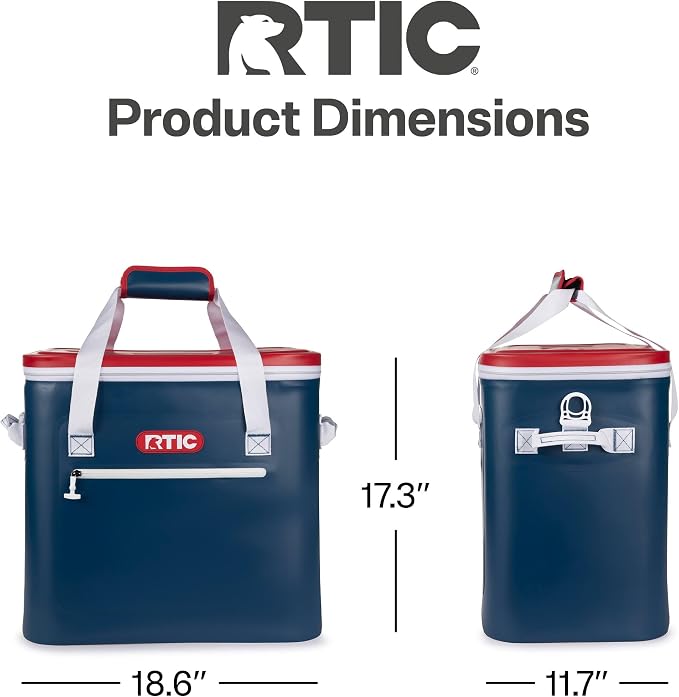 RTIC Ultra-Tough Soft Cooler 50 Can, Insulated Bag Portable Ice Chest Box for Lunch, Beach, Drink, Beverage, Travel, Camping, Picnic, Car, Trips, Floating Cooler Leak-Proof with Zipper