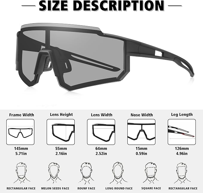 STORYCOAST Polarized Sports Sunglasses for Men Women,Driving Fishing Cycling Mountain Bike Sunglasses UV400 Protection