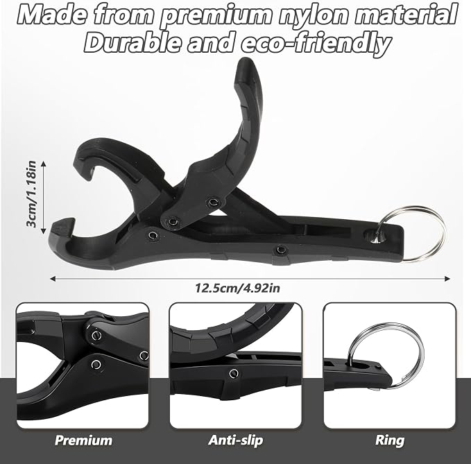 Yolev 5'' Fish Lip Gripper, 2PCS Plastic Fish Grabber Too with Hole,Floating Fishes Holder for Saltwater, Great Holder for Caught Fishes, Gifts for Men