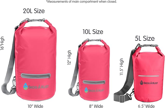 Skog Å Kust DrySak Roll Top Waterproof Bag, 5, 10 & 20 Liter
