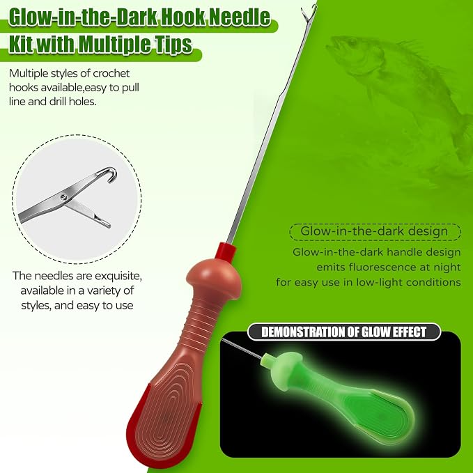 YOTO Carp Fishing Tool Kit & Equipment - Professional Baiting Rig Tools Set with Hook Needles, Bait Drill and 2 Boilie Stoppers - Multiple Styles: Standard, Silicone Grip & Night Glow
