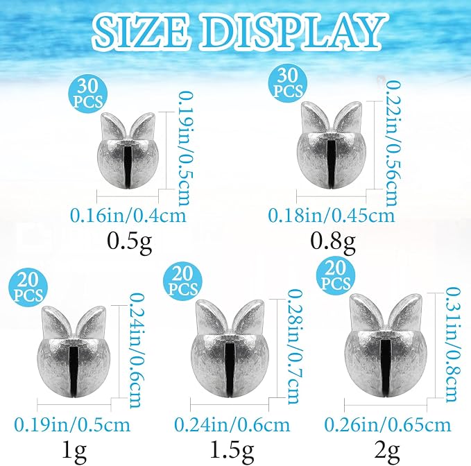 Fishing Weights Sinkers, 250/120pcs Lead Split Shot Fishing Sinkers Open Mouth Design Weights Clip Freshwater Saltwater Fishing Accessories