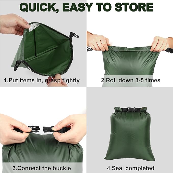 Dry Bags Waterproof Set, 6-Pack Ultralight Waterproof Bags Small Stuff Sack Water Proof Bag Dry Sacks, Outdoor Dry Bag Keep Gear Dry for Backpacking Hiking Boating Camping Travel