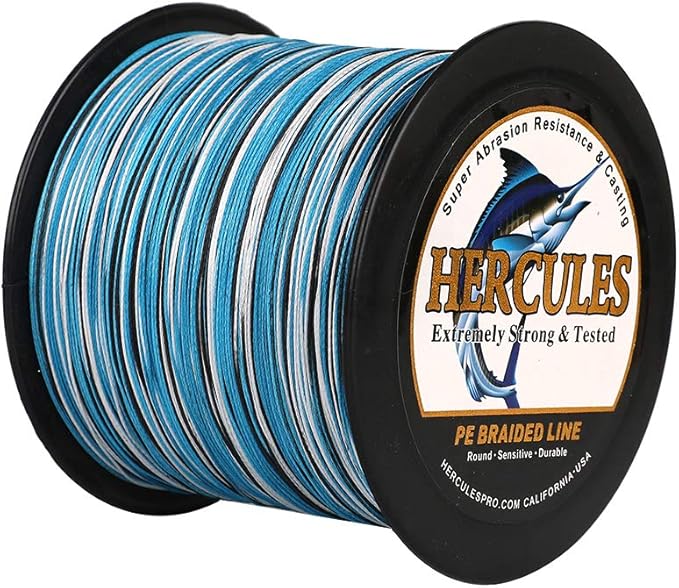 HERCULES Cost-Effective Super Strong 4 Strands Braided Fishing Line 6LB to 100LB Test for Salt-Water, 109/328 / 547/1094 Yards (100M / 300M / 500M / 1000M), Diam# 0.08MM - 0.55MM, Hi-Grade