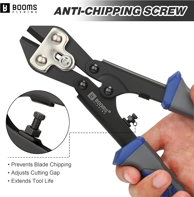 Booms Fishing Hook & Wire Cutter: Upgraded Handle, Cuts Thick Hooks & Bolts - XW43 8.8" Heavy-Duty Fishing Tool