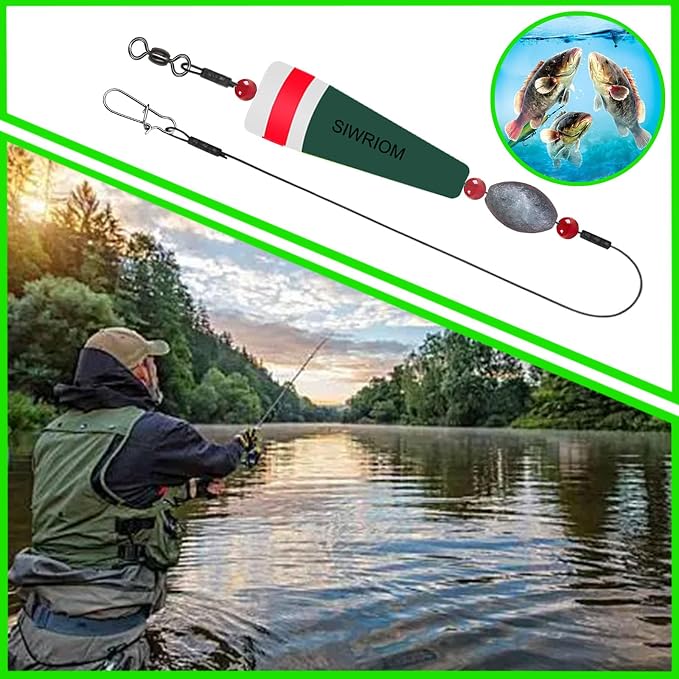 Popping Corks Floats for Saltwater Fishing Bobber, 4PCS Weighted Bobbers Inshore Fishing Popping Cork Float Rig Rattle Popper for Redfish Speckled Trout Sheepshead Flounder Fishing Tackle