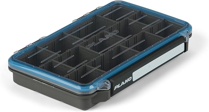 Plano StowAway 3600 Waterproof Stow Tackle Box, IPX7 Waterproof Rating, with Rustricor, Single Latch Design, Transparent DuraView Lid, Stackable Storage for Fishing Bait, Lures and Gear