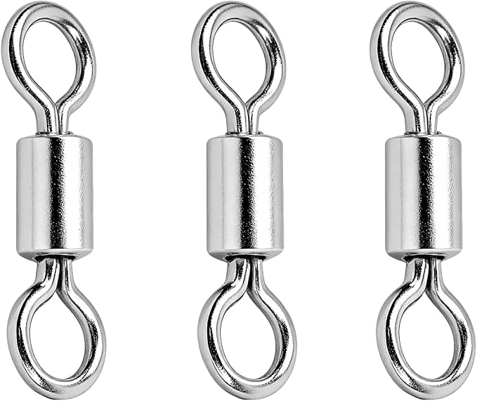 QISHUO High Strength Fishing Swivel Saltwater Heavy Duty Barrel Swivel Snap Stainless Steel Swivels Fishing Connect SUS304