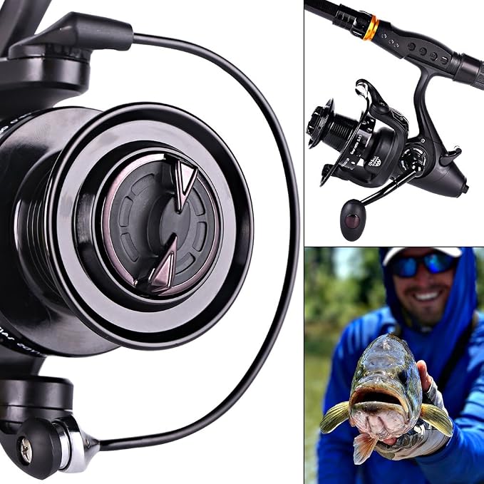 Sougayilang Spinning Fishing Reel 12+1BB Metal Body Smooth Carp Spinning Reels for Saltwater Freshwater Fishing
