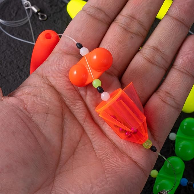 3Pcs/6Pcs Catfish Fishing Rigs Ready Kit，2 in 1 Rotating rattles/Double Rattles Beads, Float Rigs Tackle Santee Rig Peg Catfish，Free Adjustment in freshwter and Saltwater