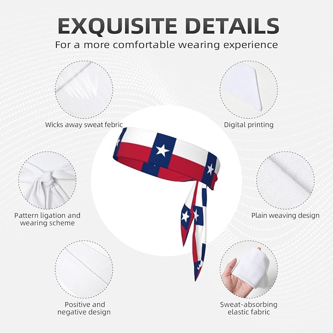 Sports Tie Headbands for Men Women, Adjustable Ninja Karate Head Band Headband for Basketball, Running, Tennis, Yoga