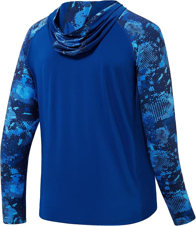BASSDASH Men’s UPF 50 Performance Fishing Shirt Cooling Hoodie Camo Long Sleeve FS17M