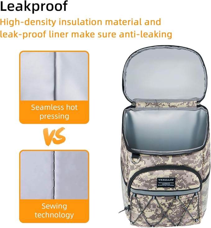 Backpack Cooler Backpack 26 Cans Insulated Leak Proof for Women Men Beach Camping Picnic Fishing Hiking Lunch Backpack Waterproof Cooler
