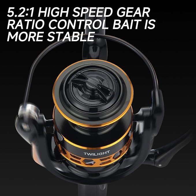 HAUT TON Dolphin Advance Edition Spinning Reel,5.2:1Gear Ratio,22LBS,5+1BB,Backlash Free Bearing,Sealed Drag System,Saltwater,Freshwater Fishing Reels