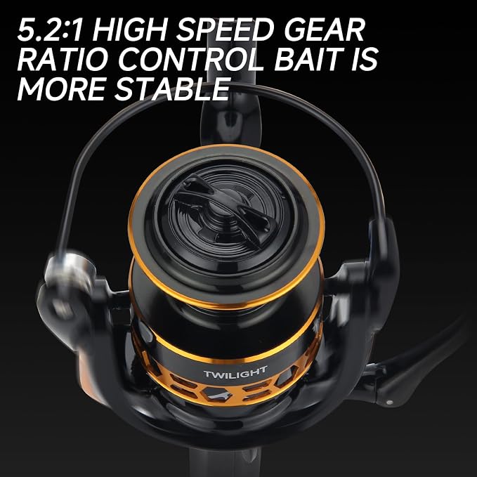 HAUT TON Dolphin Advance Edition Spinning Reel,5.2:1Gear Ratio,22LBS,5+1BB,Backlash Free Bearing,Sealed Drag System,Saltwater,Freshwater Fishing Reels