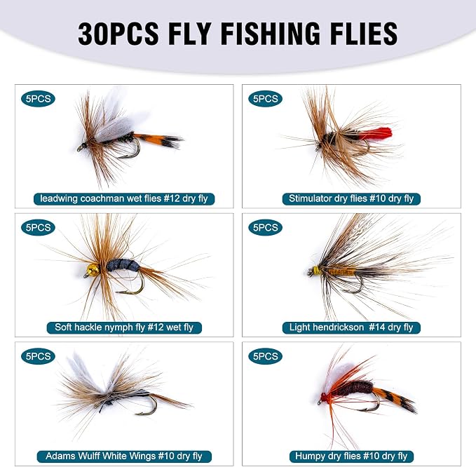 Goture Fly Fishing Poppers Lures, Topwater Popper Flies Bugs Lure, Fly Fish Poppers Fishing Lures Kit, Dry Flies for Panfish Bluegill Crappie Sunfish Bass Trout Salmon