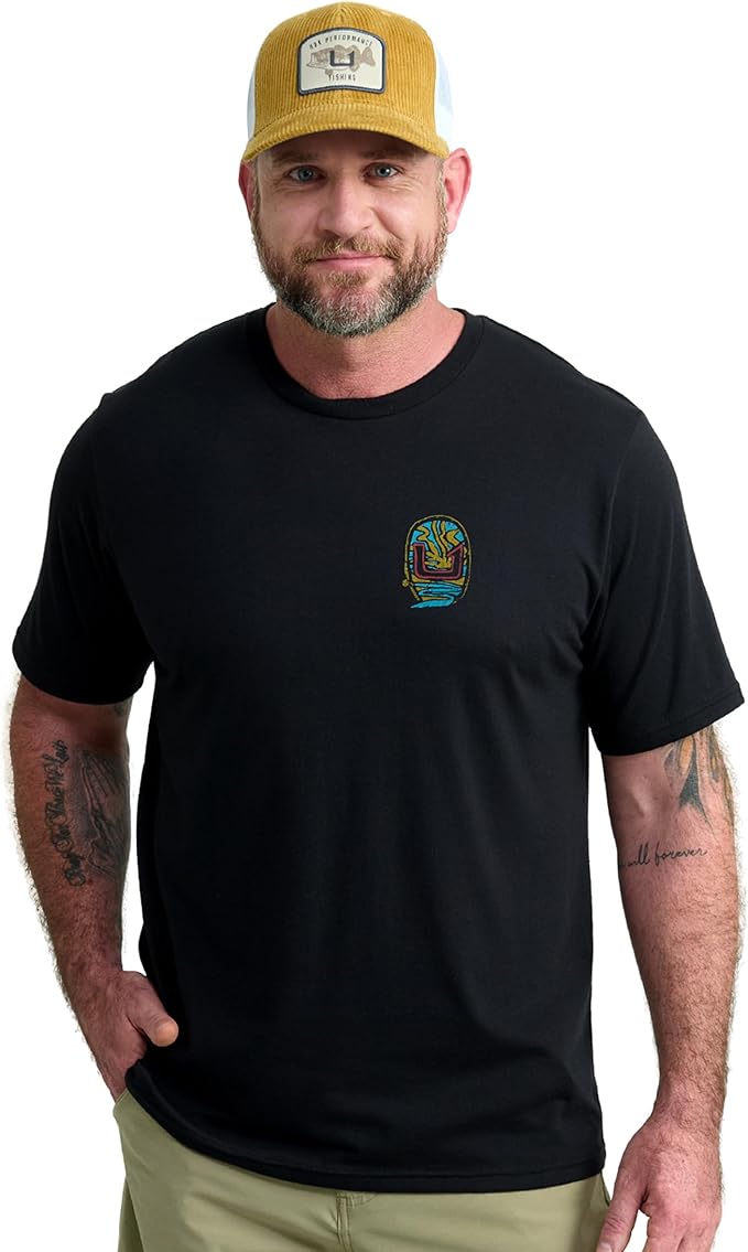 HUK Mens Performance Fishing Logo Tee, Short Sleeve T-Shirt for Men