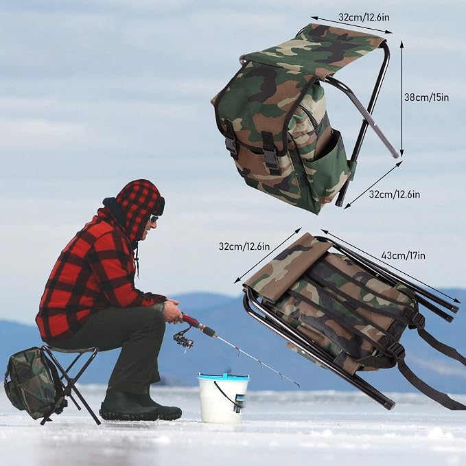 Dr.Fish Ice Fishing Rod and Reel Combo, Ice Fishing Pole Gear Spinning Reel Equipment Set Backpack Chair Jigs Lures Accessories