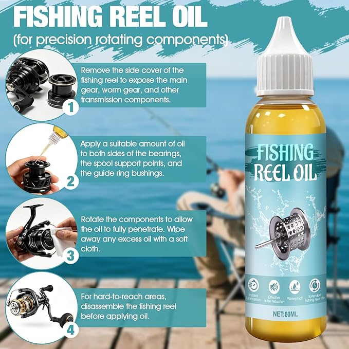 Fishing Reel Oil and Grease Kit, 60ml Fishing Reel Oil and 100ml Fishing Reel Grease High-Efficiency Lubrication Precise Maintenance Waterproof Long-Lasting for Various Fishing Reels