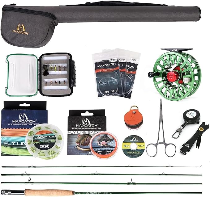 M MAXIMUMCATCH Maxcatch Premier Fly Fishing Rod and Reel Combo Complete 9' Fishing Outfit