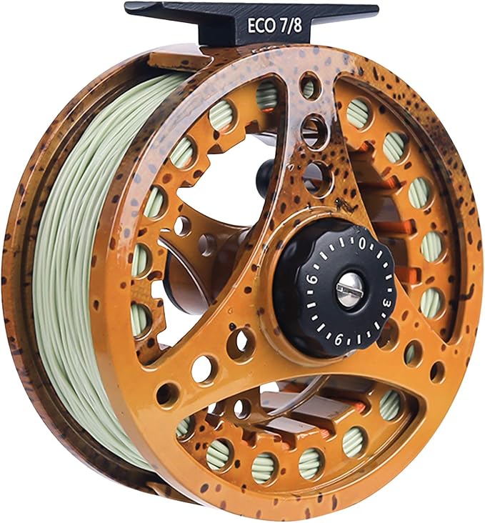 M MAXIMUMCATCH Maxcatch ECO Large Arbor Fly Fishing Reel (3/4wt 5/6wt 7/8wt) and Pre-Loaded Fly Reel with Line Combo
