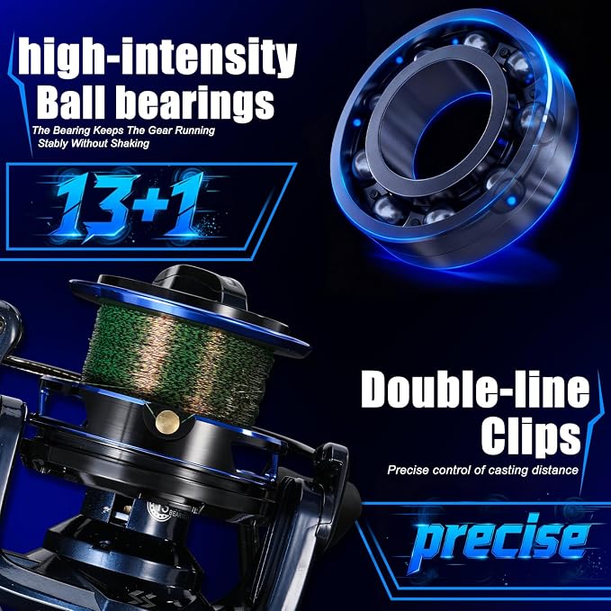 SOUGAYILANG Surf Fishing Rod and Reel Combo, Heavy 3-Piece Travel Spinning Rod with Reel for Red Drum, Striped Bass, Beach & Saltwater Fishing(9'/10'/11'/12')