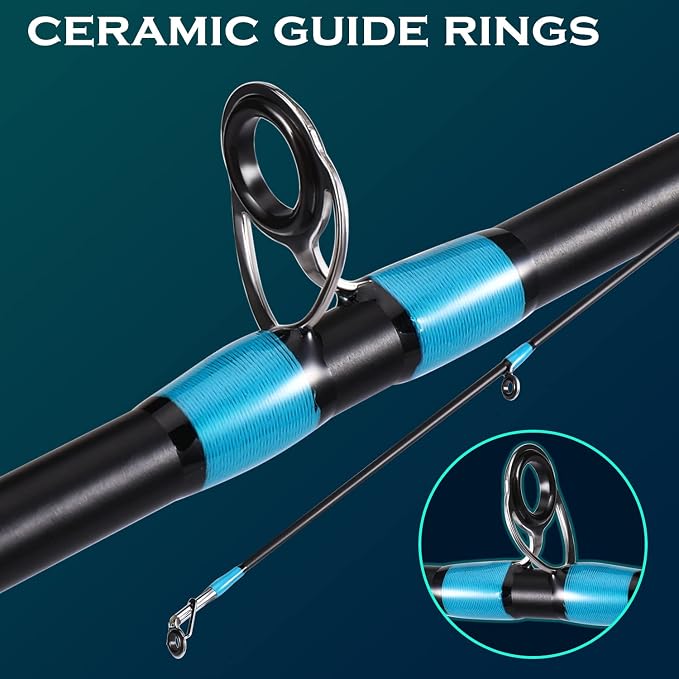 Sougayilang Fishing Rods, Graphite Spinning Rods, Lightweight 2 Pieces Cork Handle Casting